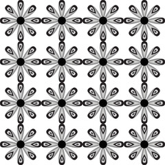 seamless monochrome flower pattern. Abstract decorative background