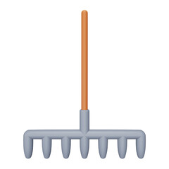 Pitchfork 3d rendering isometric icon.