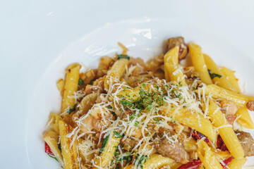 Spicy sausage italian pennette