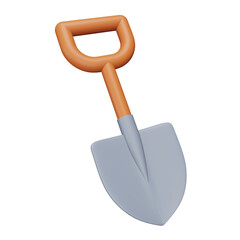 Shovel 3d rendering isometric icon.