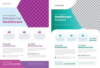 Set of medical Flyer Design Template, annual report, brochure cover templates in A4 size, Vector illustrations for medical Healthcare, pharmacy presentation, document cover and layout designs.