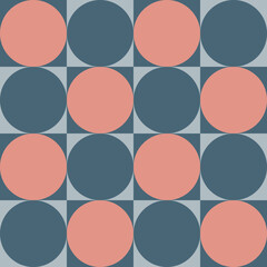 Using highlands-colored shade that composed of pink, grey and green to create geometric vector illustration of abstract seamless pattern for using as a wallpaper background.