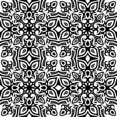 Vector art with black tribal vintage tile pattern