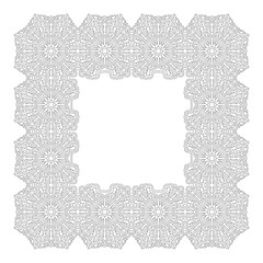Fototapeta premium Art for coloring book with square floral frame