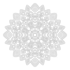 Art for coloring book with geometric round pattern