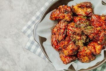 yangnyeom chicken, Korean style Seasoned Fried Chicken : This dish is seasoned chicken cut into...