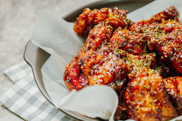 yangnyeom chicken, Korean style Seasoned Fried Chicken : This dish is seasoned chicken cut into...