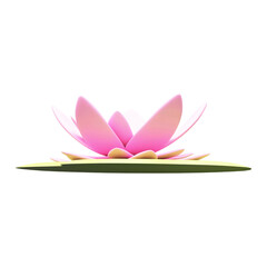 Lotus Flower Element In 3D Style.