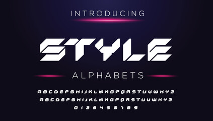 Sport Modern Italic Alphabet Font. Typography DEATH style fonts for technology, digital, movie logo design. vector illustration