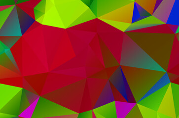 Vector, multicolor geometric background. Triangles, triangulation. Geometric mosaic, colored triangles, application in origami style