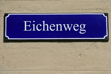 Emailleschild Eichenweg