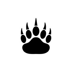 Bear Tracks Icon Vector or Bear Footprint Icon Vector on White Background. Bear footprint vector isolated logo. the bear's tracks vector illustration. Simple design of bear footprint icon for all purp
