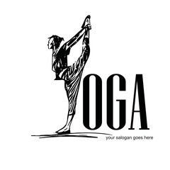 illustration of a silhouette of a person doing yoga
