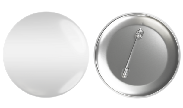 Blank and white badge 3d render