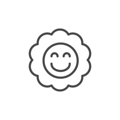 Cute Smiley Face Flower icon, Daisy icon vector