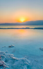 sunset over the dead sea