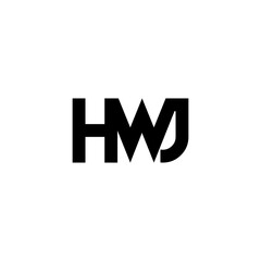 hwj lettering initial monogram logo design