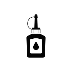 sewing machine oil icon in black flat glyph, filled style isolated on white background