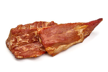 Smoked ribs, isolated on white background. High resolution image.