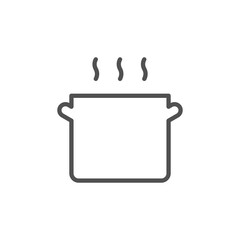 Steam Pot. Cooking pan icon, Pot icon vector isolated