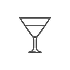 cocktail line thin black icon on white background