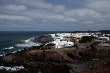 Views of the town El Golfo in Lanzarote