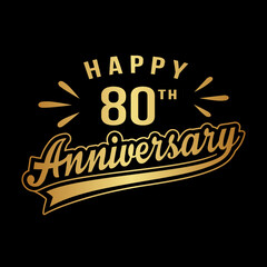 Happy 80th Anniversary. 80 years anniversary design. Vector and illustration.