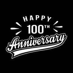 Happy 100th Anniversary. 100 years anniversary design. Vector and illustration.