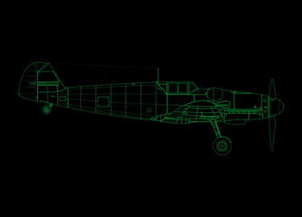 Caza de hélice clásico, avión de combate