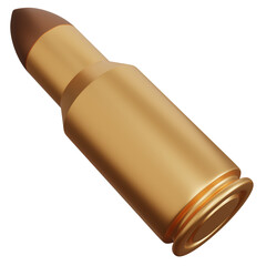 3d rendering one gun bullets isolated