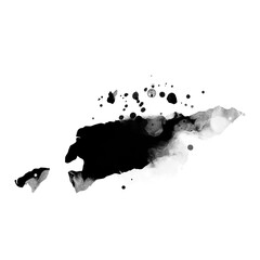 Black artistic country map- form mask on white background. Timor East