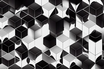 Abstract Dark Cubes Futuristic Design Background. Illustration