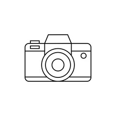 Camera photography icon in line style icon, isolated on white background
