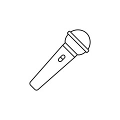 Karaoke, microphone icon in line style icon, isolated on white background