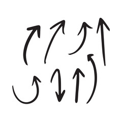 Hand drawn arrow collection set