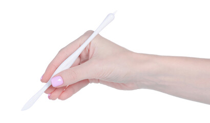 pastry tool cake server in hand on white background isolation