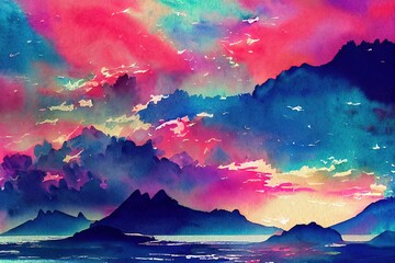 Multicolored Watercolor Background