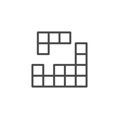Tetris icon vector isolated on white background, logo concept of Tetris sign on transparent background