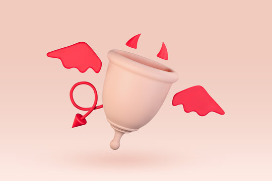 Premium PSD  Menstrual cups in three different sizes on a pink background  and copy space in 3d illustration