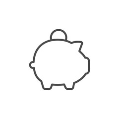 piggy bank vector icon with white background. Piggy bank and dollar coin thin line icon