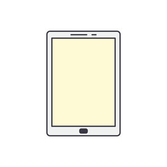 portable computer, internet tablet icon in color, isolated on white background 