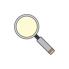 magnifying glass, search icon in color, isolated on white background 