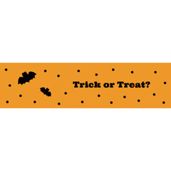 Banner Trick or Treat with bat vector illustration