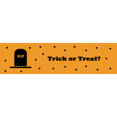 Banner Trick or Treat with grave vector illustration