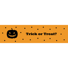 Banner Trick or Treat with pumpkin vector illustration