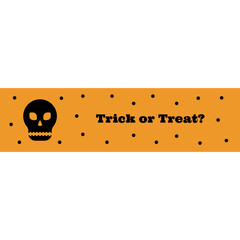 Banner Trick or Treat with skull vector illustration