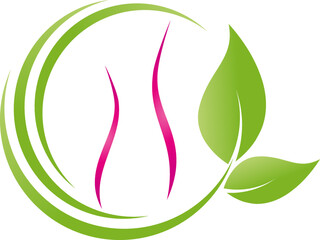 Person, Frau, Mensch, Blätter, Heilpraktiker, Massage, Logo