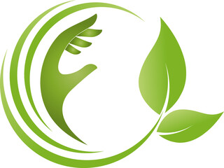 Hand und Blätter, Pflanze, Heilpraktiker, Wellness, Gärtner, Logo