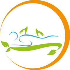 Person und Zwei Hände, Massage, Orthopädie, Chiropraktiker, Logo
