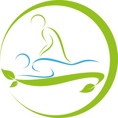Zwei Personen, Menschen, Massage, Orthopädie, Chiropraktiker, Logo